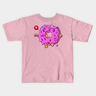 Cute Donut Zombie Walking Cartoon Kids T-Shirt